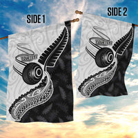 Personalised Aotearoa Lawn Bowls Garden Flag Maori and Silver Fern Half Style - Polynesian Pride
