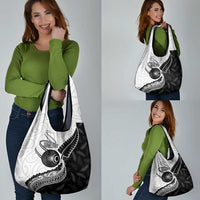 Personalised Aotearoa Lawn Bowls Grocery Bag Maori and Silver Fern Half Style - Polynesian Pride