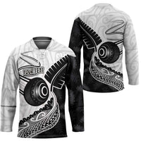 Personalised Aotearoa Lawn Bowls Hockey Jersey Maori and Silver Fern Half Style - Polynesian Pride