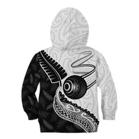 Personalised Aotearoa Lawn Bowls Kid Hoodie Maori and Silver Fern Half Style - Polynesian Pride