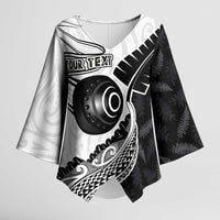 Personalised Aotearoa Lawn Bowls Kimono Sleeve Blouse Maori and Silver Fern Half Style - Polynesian Pride