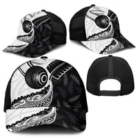 Aotearoa Lawn Bowls Mesh Trucker Cap Maori and Silver Fern Half Style - Polynesian Pride