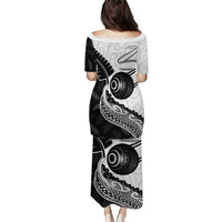 Personalised Aotearoa Lawn Bowls Puletasi Maori and Silver Fern Half Style - Polynesian Pride