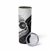 Personalised Aotearoa Lawn Bowls Skinny Tumbler Maori and Silver Fern Half Style - Polynesian Pride
