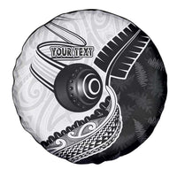Personalised Aotearoa Lawn Bowls Spare Tire Cover Maori and Silver Fern Half Style - Polynesian Pride