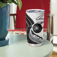 Personalised Aotearoa Lawn Bowls Tumbler Cup Maori and Silver Fern Half Style - Polynesian Pride