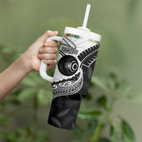 Personalised Aotearoa Lawn Bowls Tumbler With Handle Maori and Silver Fern Half Style - Polynesian Pride