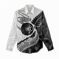Personalised Aotearoa Lawn Bowls Women Casual Shirt Maori and Silver Fern Half Style - Polynesian Pride