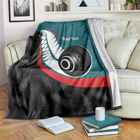 Personalised Aotearoa Lawn Bowls Blanket Maori and Silver Fern Sporty Style Teal Color - Polynesian Pride