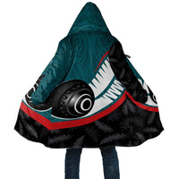 Personalised Aotearoa Lawn Bowls Cloak Maori and Silver Fern Sporty Style Teal Color - Polynesian Pride