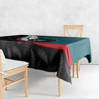 Personalised Aotearoa Lawn Bowls Tablecloth Maori and Silver Fern Sporty Style Teal Color - Polynesian Pride