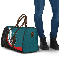 Personalised Aotearoa Lawn Bowls Travel Bag Maori and Silver Fern Sporty Style Teal Color - Polynesian Pride