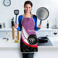Personalised Aotearoa Lawn Bowls Apron Maori and Silver Fern Sporty Style Pink Color - Polynesian Pride