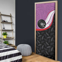 Aotearoa Lawn Bowls Door Cover Maori and Silver Fern Sporty Style Pink Color - Polynesian Pride