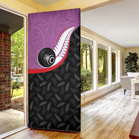 Aotearoa Lawn Bowls Door Cover Maori and Silver Fern Sporty Style Pink Color - Polynesian Pride