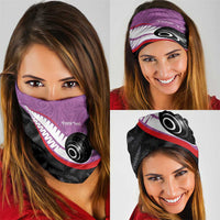 Personalised Aotearoa Lawn Bowls Neck Gaiter Maori and Silver Fern Sporty Style Pink Color - Polynesian Pride