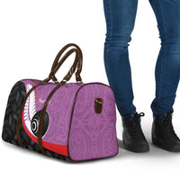 Personalised Aotearoa Lawn Bowls Travel Bag Maori and Silver Fern Sporty Style Pink Color - Polynesian Pride
