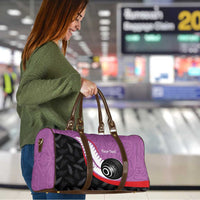 Personalised Aotearoa Lawn Bowls Travel Bag Maori and Silver Fern Sporty Style Pink Color - Polynesian Pride