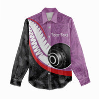 Personalised Aotearoa Lawn Bowls Women Casual Shirt Maori and Silver Fern Sporty Style Pink Color - Polynesian Pride