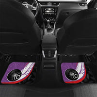 Aotearoa Lawn Bowls Car Mats Maori and Silver Fern Sporty Style Purple Color - Polynesian Pride