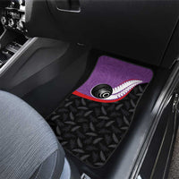 Aotearoa Lawn Bowls Car Mats Maori and Silver Fern Sporty Style Purple Color - Polynesian Pride
