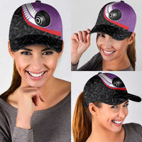 Aotearoa Lawn Bowls Classic Cap Maori and Silver Fern Sporty Style Purple Color - Polynesian Pride