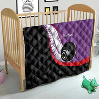 Personalised Aotearoa Lawn Bowls Quilt Maori and Silver Fern Sporty Style Purple Color - Polynesian Pride