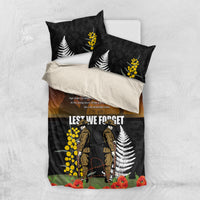 New Zealand and Australia ANZAC Day Bedding Set Soldier and Last Post Camouflage Pattern LT03 US Twin 172cm x 218cm Black - Polynesian Pride