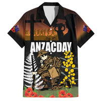 New Zealand and Australia ANZAC Day Hawaiian Shirt Soldier and Last Post Camouflage Pattern LT03 Black - Polynesian Pride