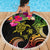 Hawaii Turtle Day Beach Blanket Polynesian Tattoo and Hibiscus Flowers