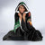 Hawaii Turtle Day Hooded Blanket Polynesian Tattoo and Hibiscus Flowers