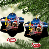 New Zealand and Australia Merry Christmas Ceramic Ornament Kiwi Bird and Kangaroo Xmas Vibe