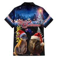New Zealand and Australia Merry Christmas Family Matching Off The Shoulder Long Sleeve Dress and Hawaiian Shirt Kiwi Bird and Kangaroo Xmas Vibe