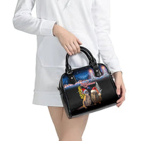 New Zealand and Australia Merry Christmas Shoulder Handbag Kiwi Bird and Kangaroo Xmas Vibe