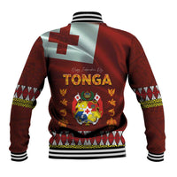 Tonga Independence Day Baseball Jacket National Flag and Emblem with Ngatu Art Pattern
