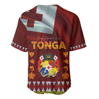 Tonga Independence Day Baseball Jersey National Flag and Emblem with Ngatu Art Pattern LT03 - Polynesian Pride