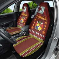 Tonga Independence Day Car Seat Cover National Flag and Emblem with Ngatu Art Pattern