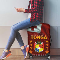 Tonga Independence Day Luggage Cover National Flag and Emblem with Ngatu Art Pattern LT03 - Polynesian Pride
