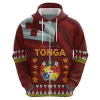 Tonga Independence Day Zip Hoodie National Flag and Emblem with Ngatu Art Pattern LT03 - Polynesian Pride