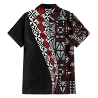 Tonga Ngatu Art Tattoo Polynesian Family Matching Off The Shoulder Long Sleeve Dress and Hawaiian Shirt