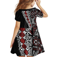 Tonga Ngatu Art Tattoo Polynesian Family Matching Off Shoulder Short Dress and Hawaiian Shirt