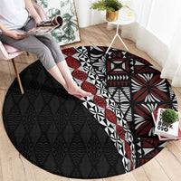 Tonga Ngatu Art Tattoo Polynesian Round Carpet LT03 - Polynesian Pride