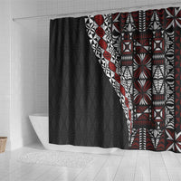 Tonga Ngatu Art Tattoo Polynesian Shower Curtain LT03 - Polynesian Pride