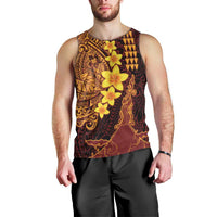 Hawaii Volcano Men Tank Top Polynesian and Kakau Pattern