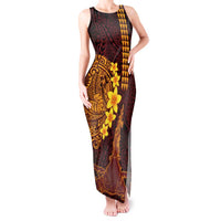 Hawaii Volcano Tank Maxi Dress Polynesian and Kakau Pattern