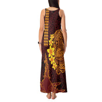 Hawaii Volcano Tank Maxi Dress Polynesian and Kakau Pattern
