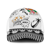 Fijian Traditional Culture Baseball Net Cap Tapa Tribal Tattoos LT03 One Size White White - Polynesian Pride