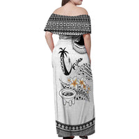 Fijian Traditional Culture Family Matching Off Shoulder Maxi Dress and Hawaiian Shirt Tapa Tribal Tattoos - Polynesian Pride