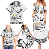 Fijian Traditional Culture Family Matching Summer Maxi Dress and Hawaiian Shirt Tapa Tribal Tattoos - Polynesian Pride