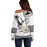 Fijian Traditional Culture Off Shoulder Sweater Tapa Tribal Tattoos - Polynesian Pride